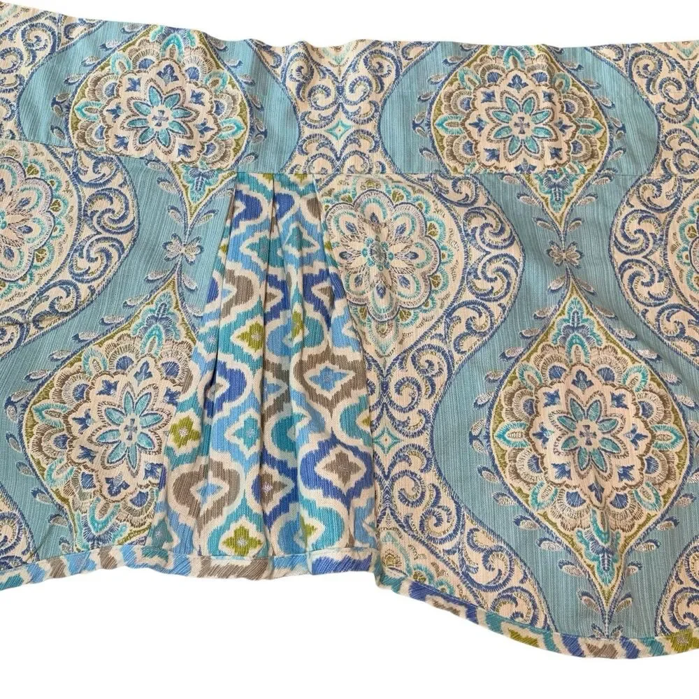 Waverly Home Classics Moonlit Medallion Celestial Valance Set of 2 Blue Green